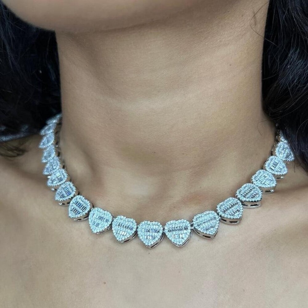 Silver Heart Necklace 16 Inch Eac 6